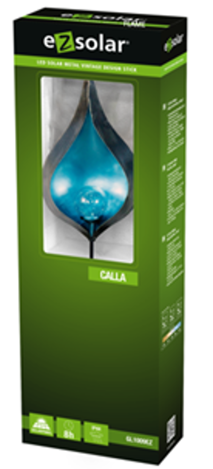Dekorativ skulpturel solcellelampe - Blå Calla GL1009EZ